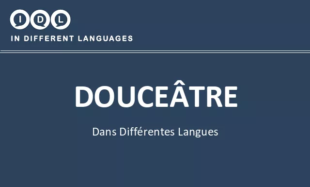 Douceâtre dans différentes langues - Image
