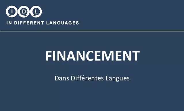 Financement dans différentes langues - Image