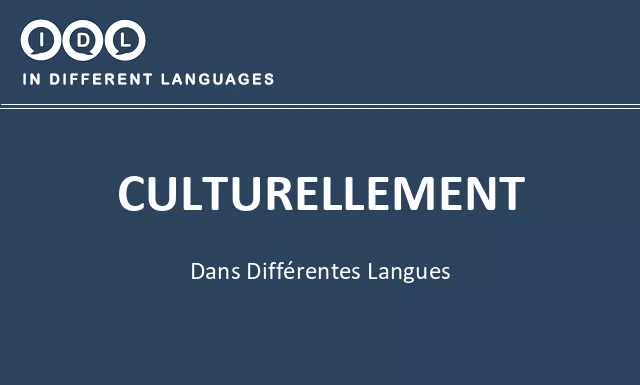 Culturellement dans différentes langues - Image