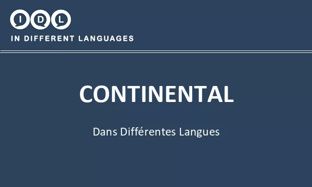 Continental dans différentes langues - Image