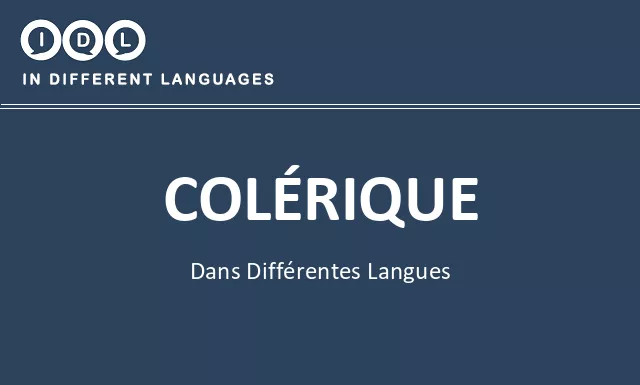 Colérique dans différentes langues - Image