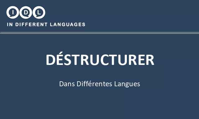 Déstructurer dans différentes langues - Image