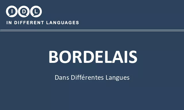 Bordelais dans différentes langues - Image