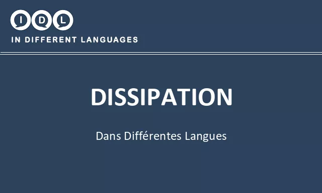 Dissipation dans différentes langues - Image