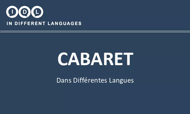 Cabaret dans différentes langues - Image