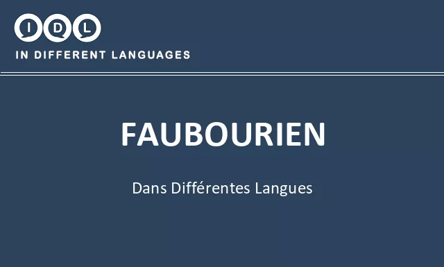Faubourien dans différentes langues - Image