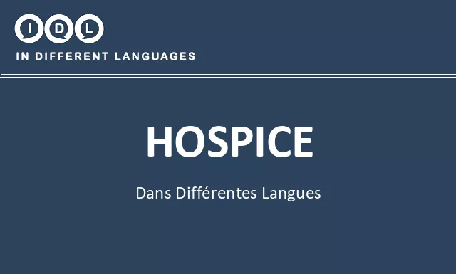 Hospice dans différentes langues - Image
