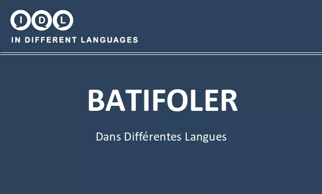Batifoler dans différentes langues - Image
