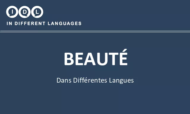 Beauté dans différentes langues - Image
