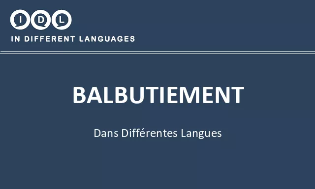 Balbutiement dans différentes langues - Image