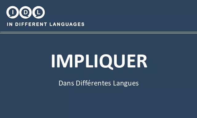 Impliquer dans différentes langues - Image