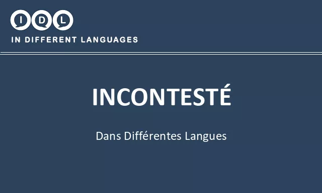 Incontesté dans différentes langues - Image