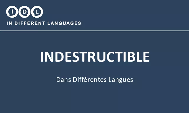 Indestructible dans différentes langues - Image