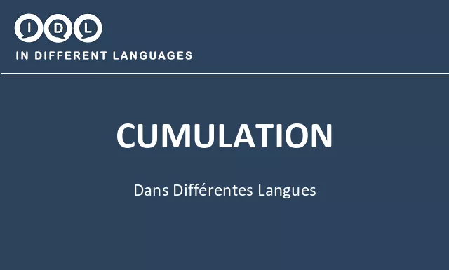 Cumulation dans différentes langues - Image