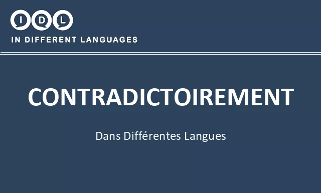 Contradictoirement dans différentes langues - Image