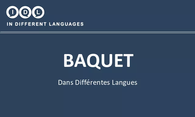 Baquet dans différentes langues - Image