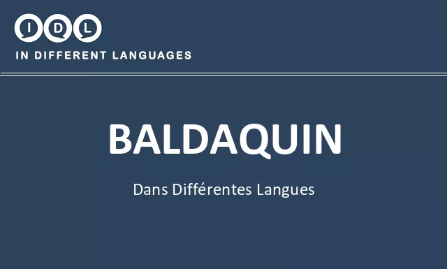 Baldaquin dans différentes langues - Image