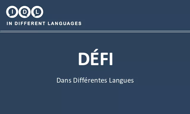 Défi dans différentes langues - Image