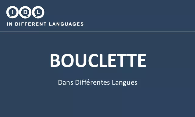 Bouclette dans différentes langues - Image
