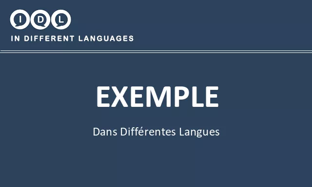 Exemple dans différentes langues - Image