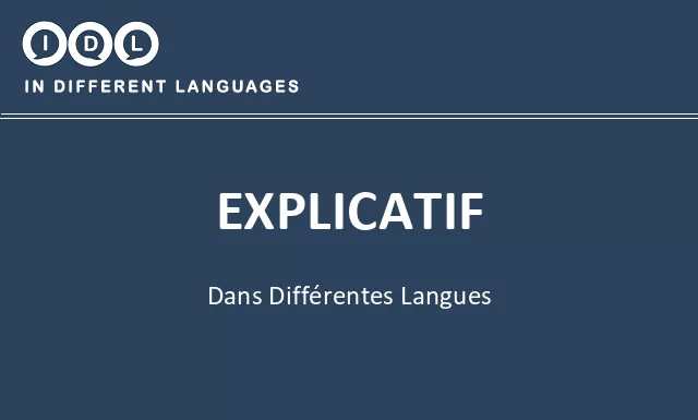 Explicatif dans différentes langues - Image