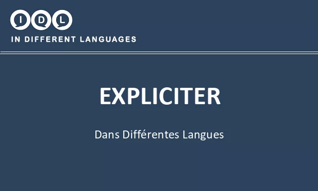 Expliciter dans différentes langues - Image