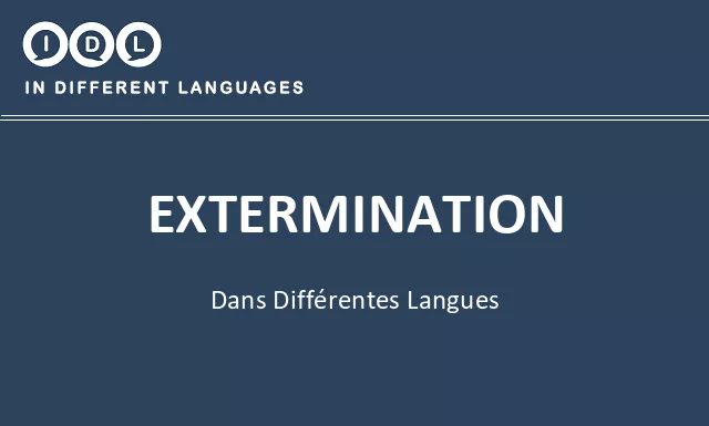 Extermination dans différentes langues - Image