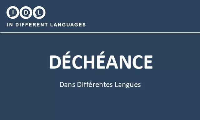 Déchéance dans différentes langues - Image
