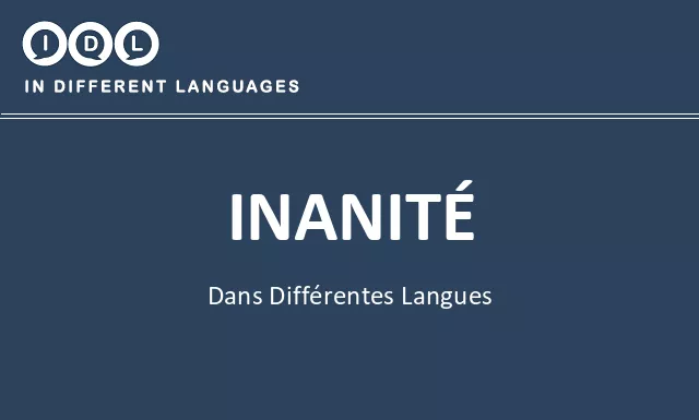 Inanité dans différentes langues - Image