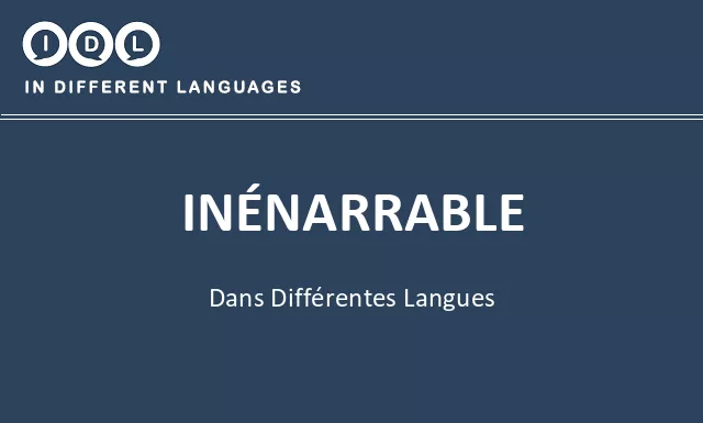 Inénarrable dans différentes langues - Image
