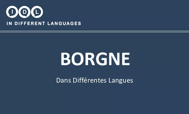 Borgne dans différentes langues - Image