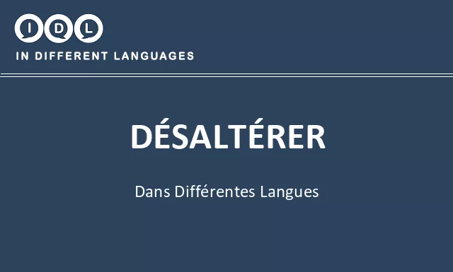 Désaltérer dans différentes langues - Image
