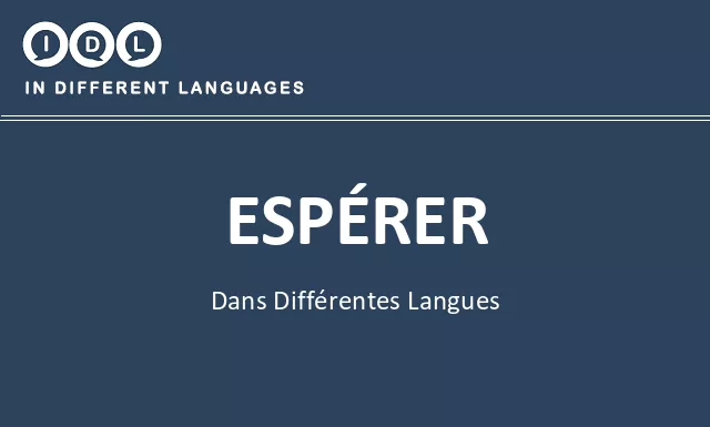 Espérer dans différentes langues - Image