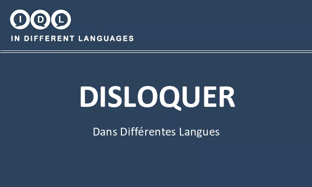 Disloquer dans différentes langues - Image