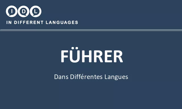 Führer dans différentes langues - Image