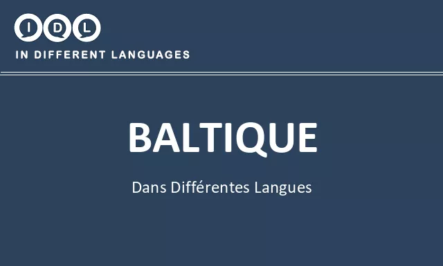 Baltique dans différentes langues - Image