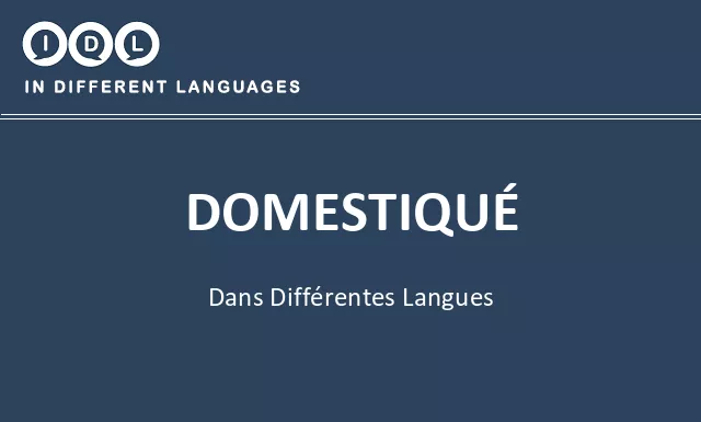 Domestiqué dans différentes langues - Image