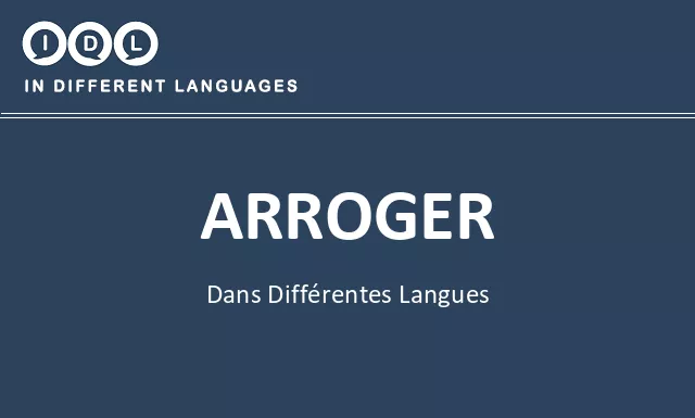 Arroger dans différentes langues - Image