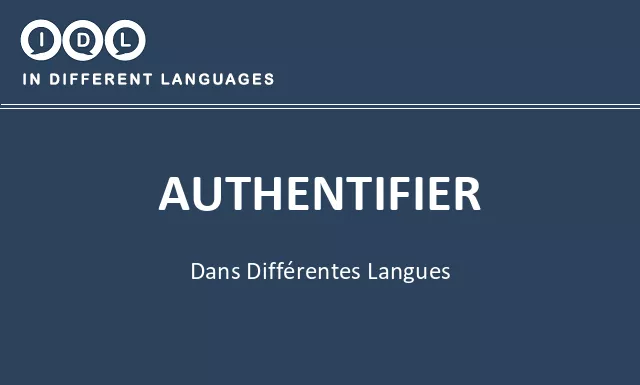 Authentifier dans différentes langues - Image