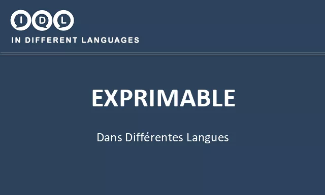 Exprimable dans différentes langues - Image
