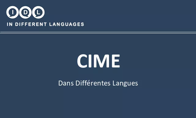 Cime dans différentes langues - Image
