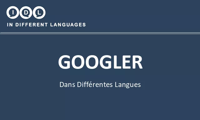 Googler dans différentes langues - Image