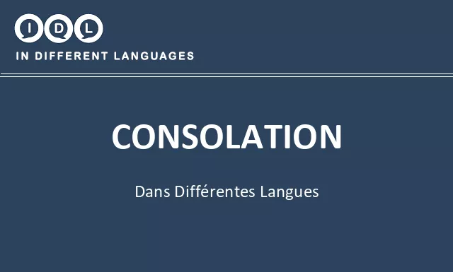 Consolation dans différentes langues - Image