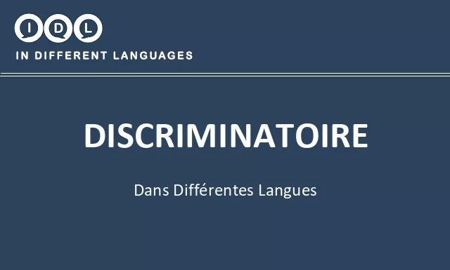 Discriminatoire dans différentes langues - Image