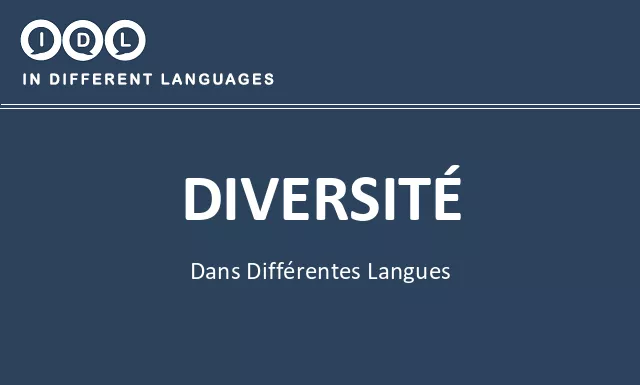Diversité dans différentes langues - Image