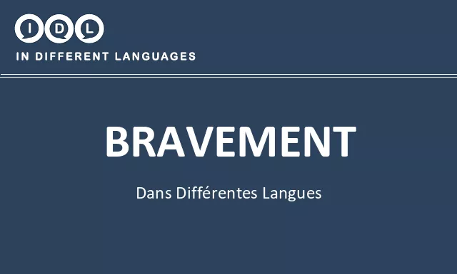 Bravement dans différentes langues - Image