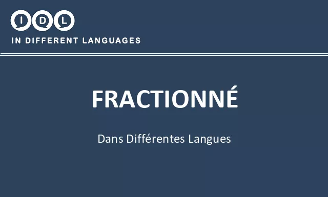 Fractionné dans différentes langues - Image