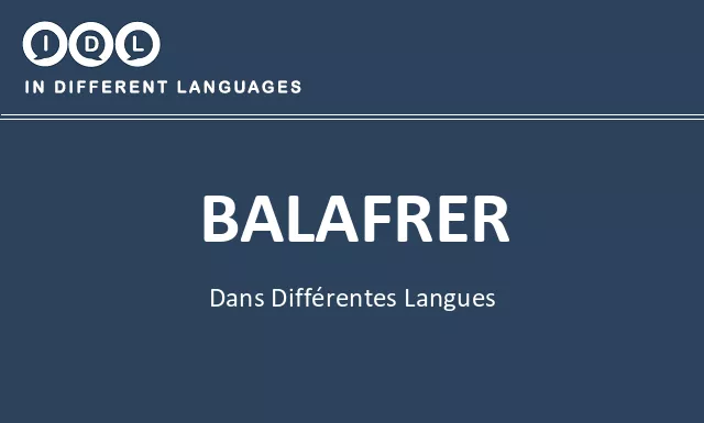 Balafrer dans différentes langues - Image
