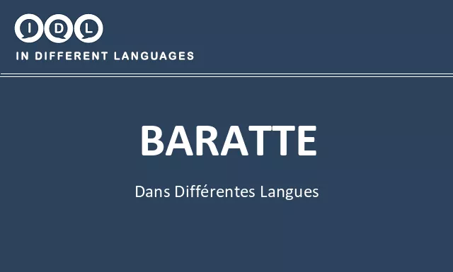 Baratte dans différentes langues - Image