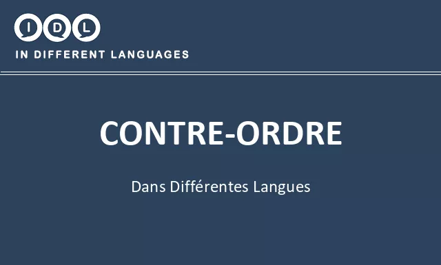Contre-ordre dans différentes langues - Image